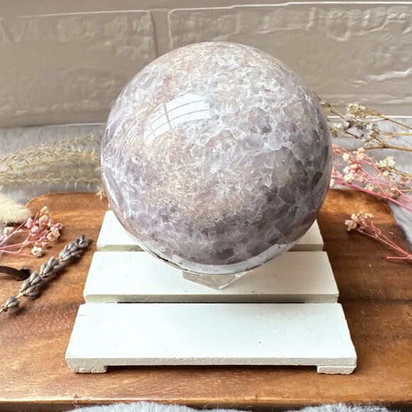 Gorgeous Pink Amethyst with Flower Agate Sphere - Picture 10 of 10